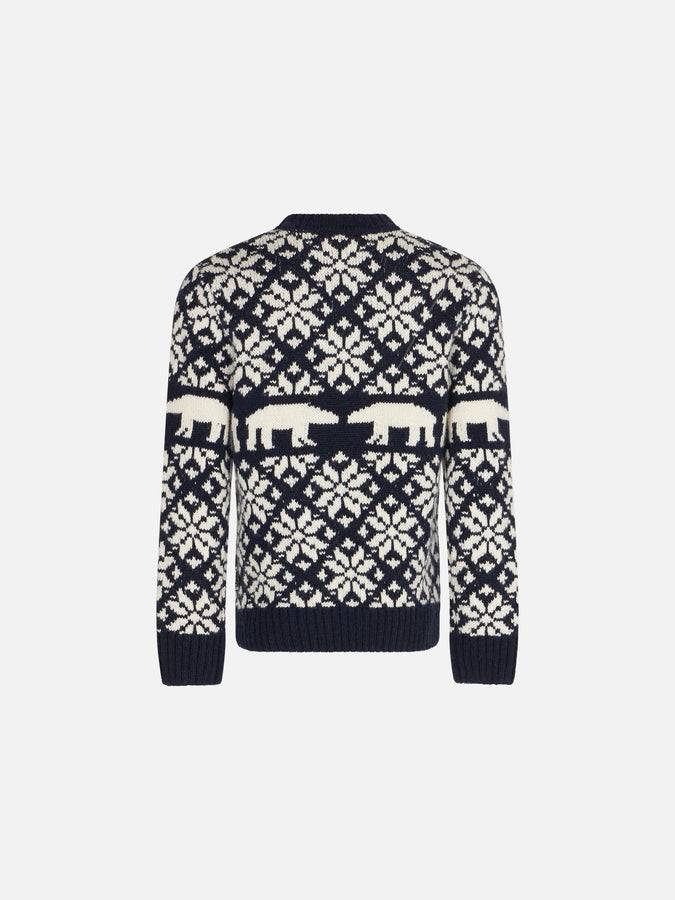 Mc2 Saint Barth Maglia Da Bambino Girocollo Con Fantasia Norvegese