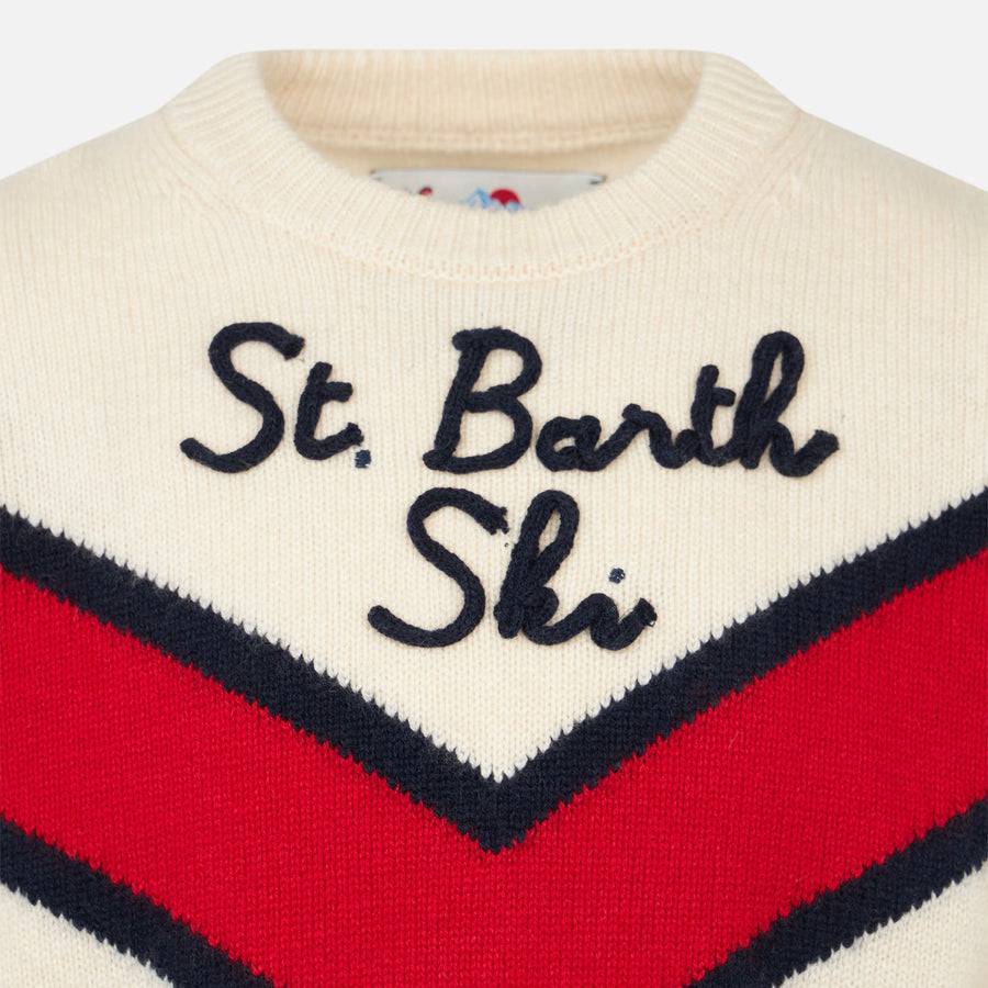 Mc2 Saint Barth Maglia Da Bambino Girocollo Con Ricamo Saint Barth Ski