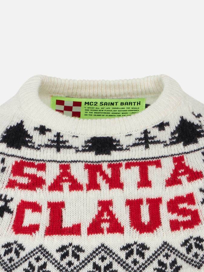 Mc2 Saint Barth Maglia Da Bambino Girocollo Con Ricamo Santa Claus