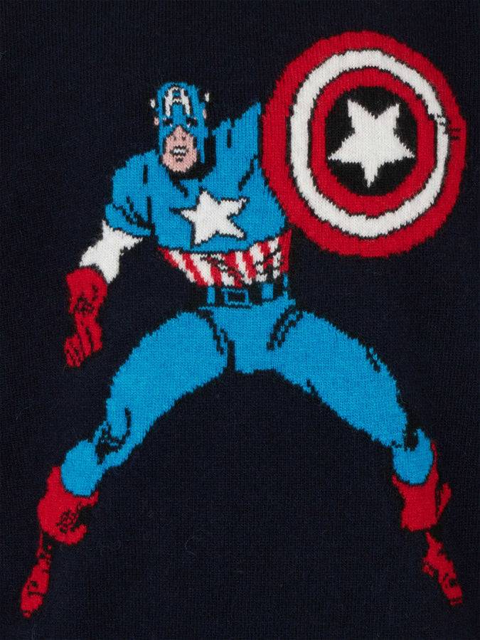 Mc2 Saint Barth Maglia Da Bambino Girocollo Con Stampa Capitan America |MARVEL SPECIAL EDITION