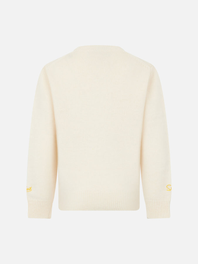 Mc2 Saint Barth Maglia Da Bambino Girocollo Con Stampa Jacquard Della Famiglia Simpson | EDIZIONE SPECIALE I SIMPSON