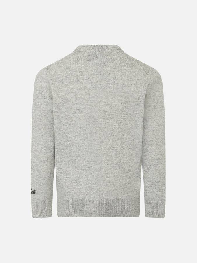 Mc2 Saint Barth Maglia Da Bambino Girocollo Con Stampa Jacquard Panda Saves You