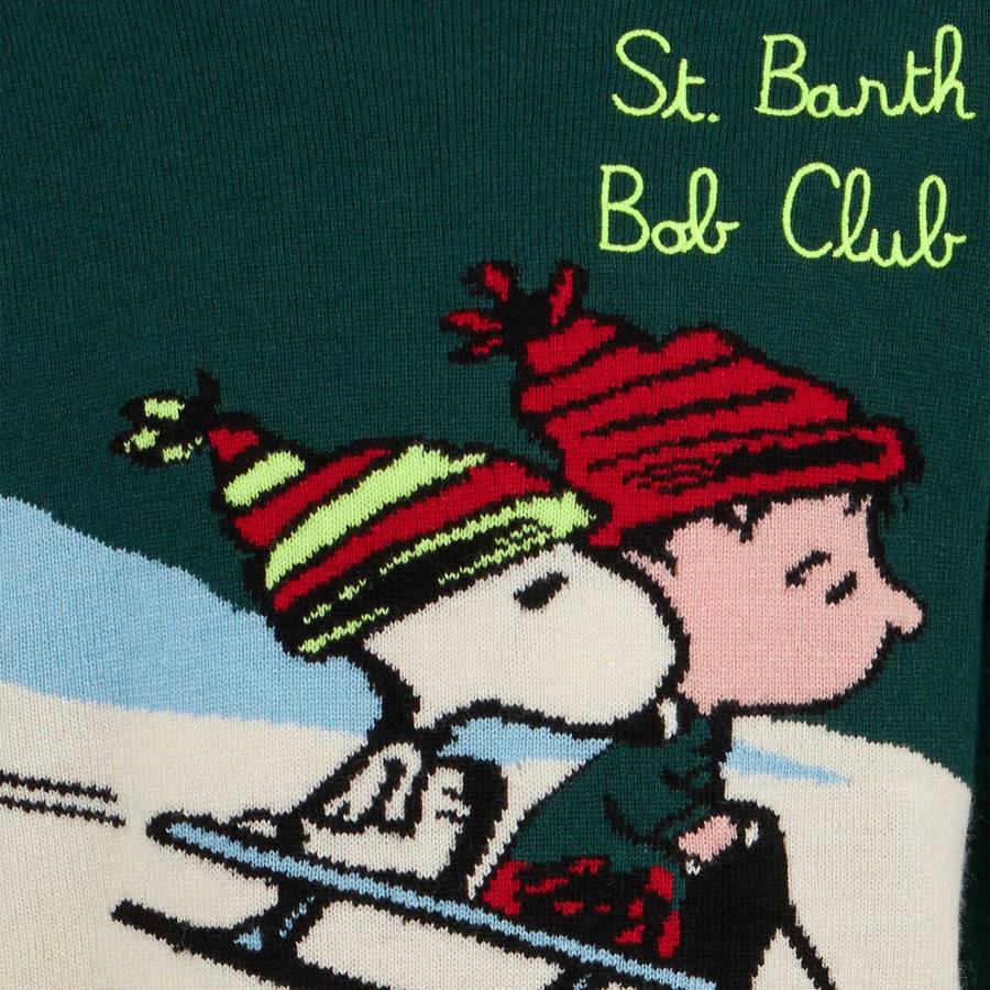 Mc2 Saint Barth Maglia Da Bambino Girocollo Con Stampa Snoopy E Ricamo St. Barth Bob Club| SNOOPY - EDIZIONE SPECIALE PEANUTS™