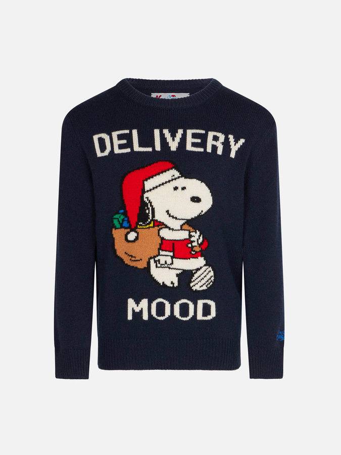 Mc2 Saint Barth Maglia da bambino girocollo con stampa Snoopy natalizia | EDIZIONE SPECIALE PEANUTS™