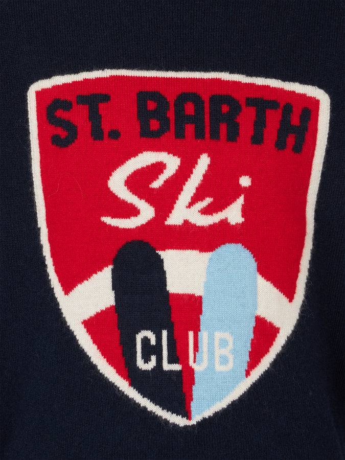 Mc2 Saint Barth Maglia Da Bambino Girocollo Con Stampa St. Barth Ski Club
