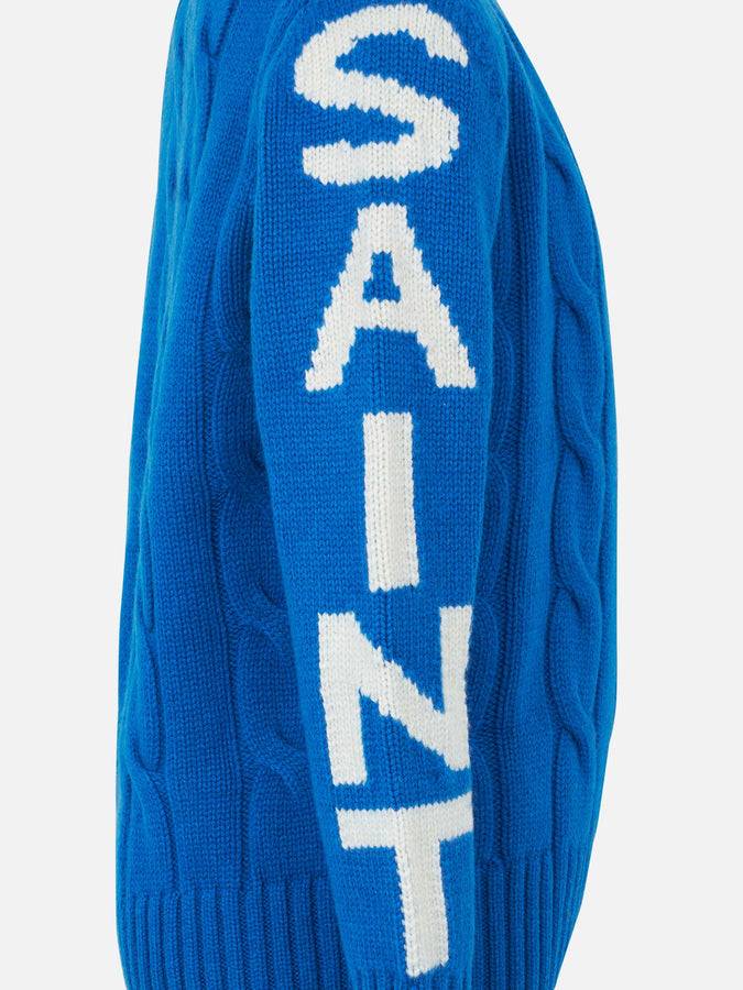 Mc2 Saint Barth Maglia Da Bambino Girocollo Intrecciata Con Stampa Saint Moritz