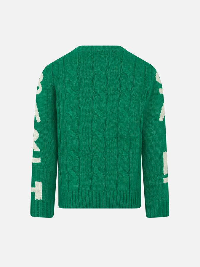 Mc2 Saint Barth Maglia Da Bambino Girocollo Intrecciata Con Stampa Saint Barth