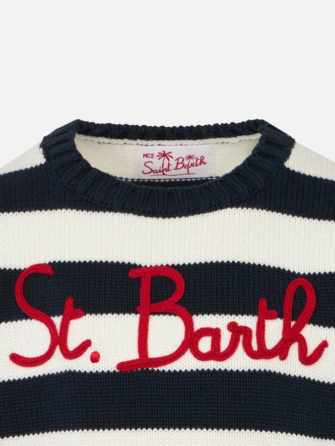 Mc2 Saint Barth Maglia Da Bambino In Cotone Con Ricamo St. Barth