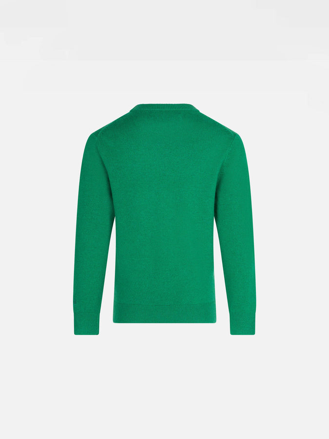 Mc2 Saint Barth Maglia Da Bambino Verde Con Stampa Jacquard St. Moritz