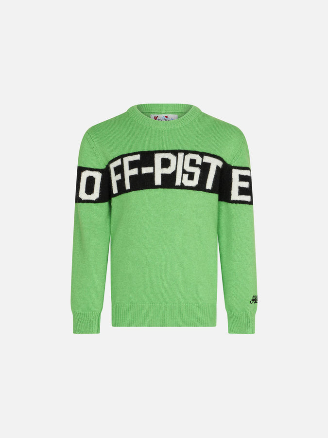 Mc2 Saint Barth Maglia da bambino verde fluo con scritta Off-Piste