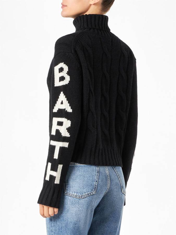 Mc2 Saint Barth Maglia Da Donna A Collo Alto Nera Intrecciata