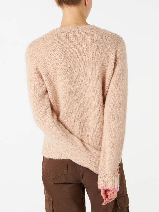 Mc2 Saint Barth Maglia Da Donna Beige Garzata Con Ricamo