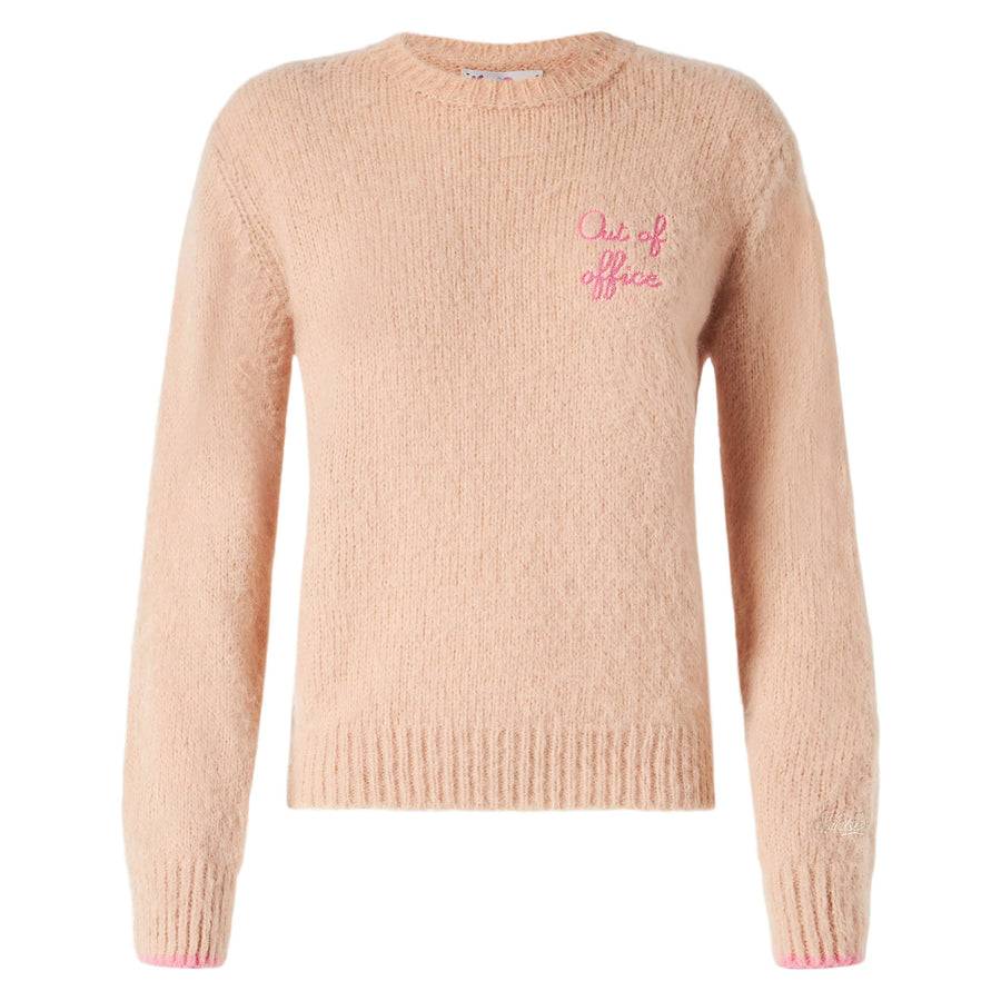 Mc2 Saint Barth Maglia Da Donna Beige Garzata Con Ricamo