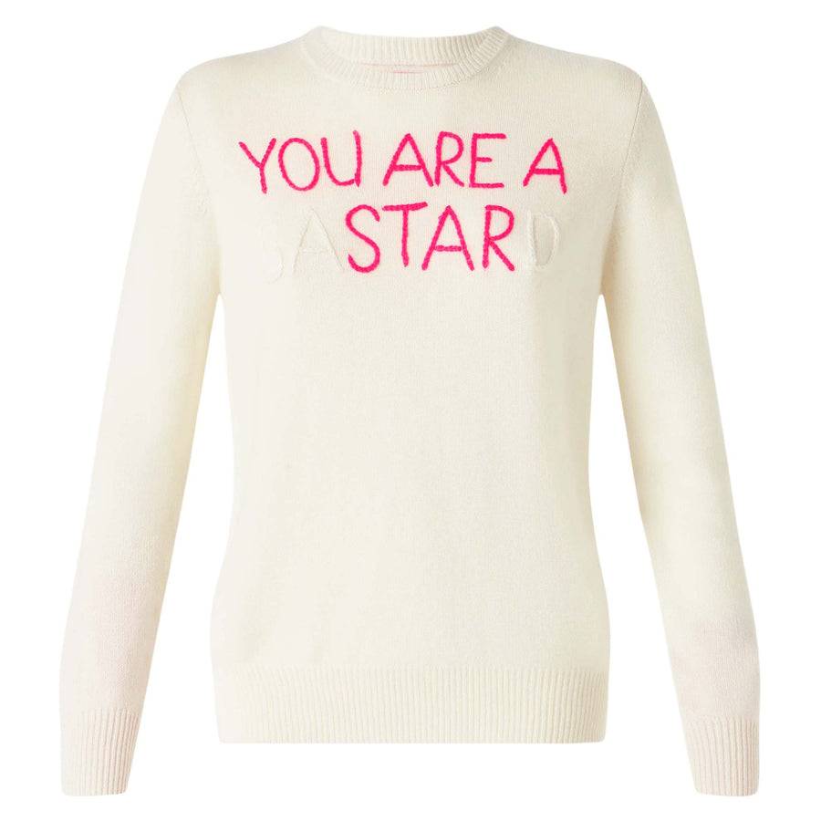 Mc2 Saint Barth Maglia Da Donna Bianco Ricamo You Are A (Ba)star(d)