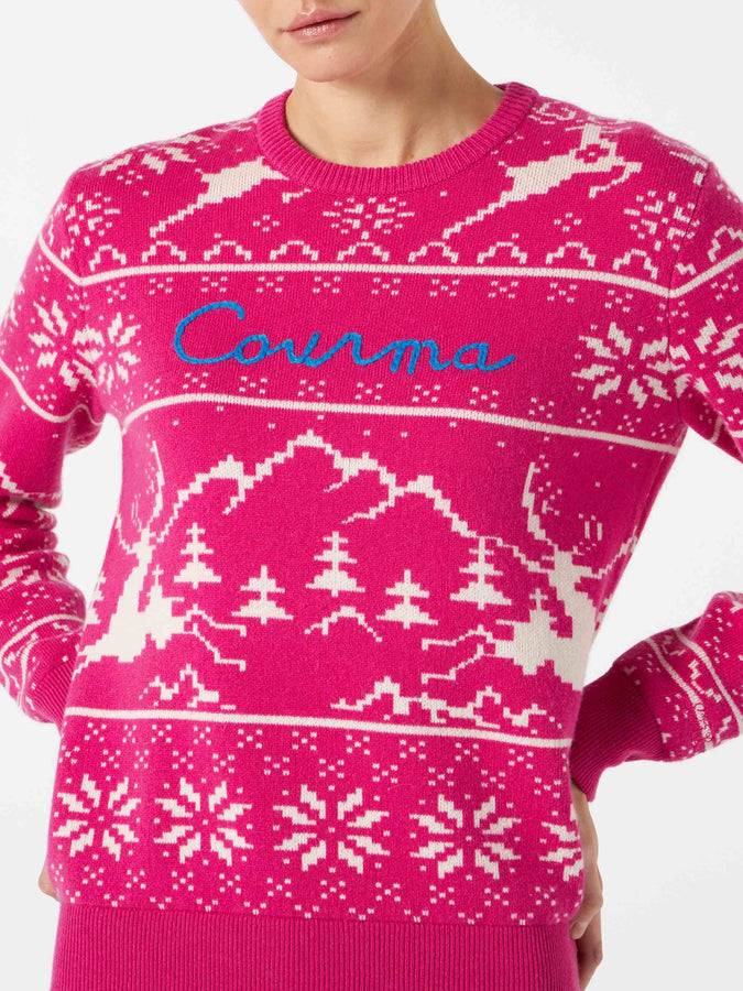 Mc2 Saint Barth Maglia Da Donna Con Fantasia Norvegese E Ricamo Courma