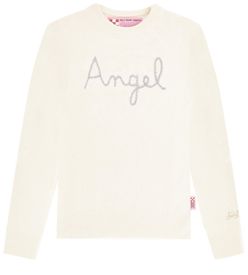 Mc2 Saint Barth Maglia Da Donna Con Ricamo Ali D'Angelo