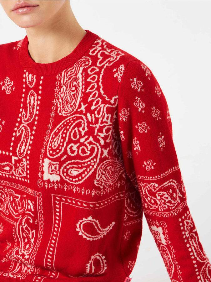 Mc2 Saint Barth Maglia Da Donna Con Stampa Bandana Rossa