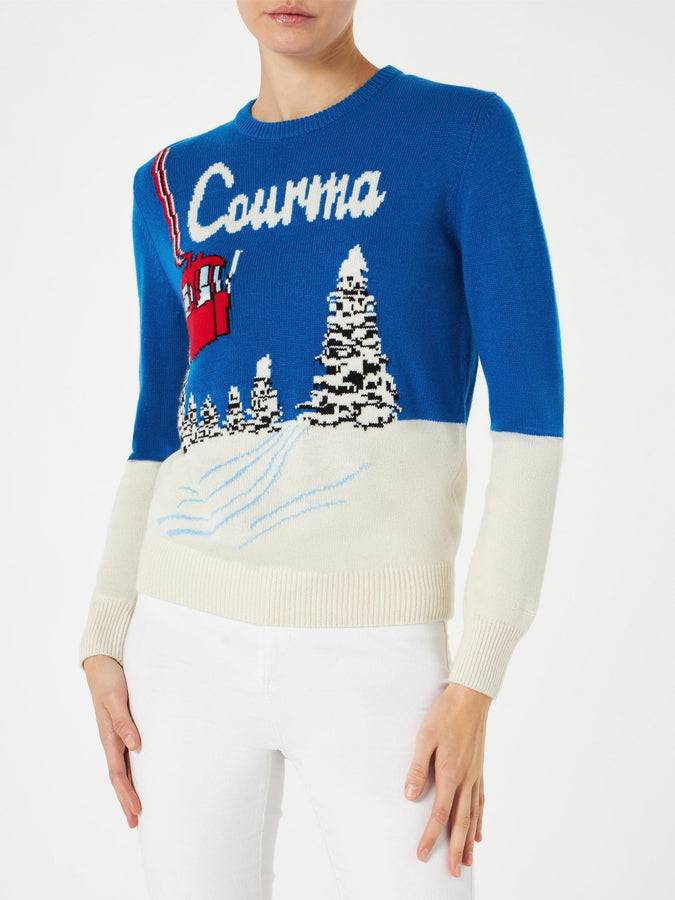 Mc2 Saint Barth Maglia da donna con stampa cartoline vintage Courma