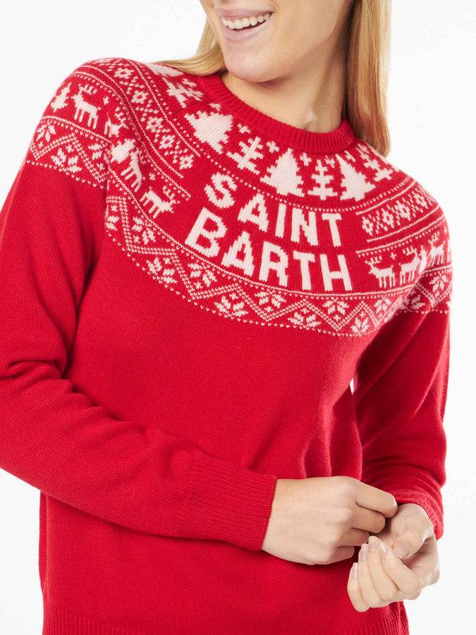Mc2 Saint Barth Maglia Da Donna Con Stampa Jacquard Norvegese