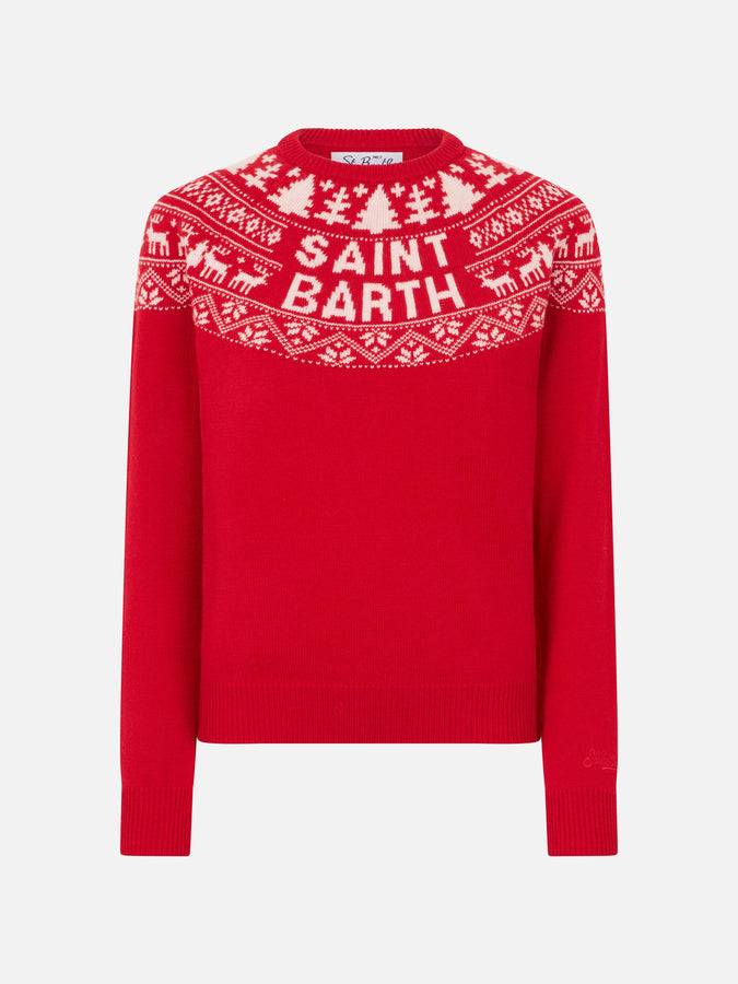 Mc2 Saint Barth Maglia Da Donna Con Stampa Jacquard Norvegese