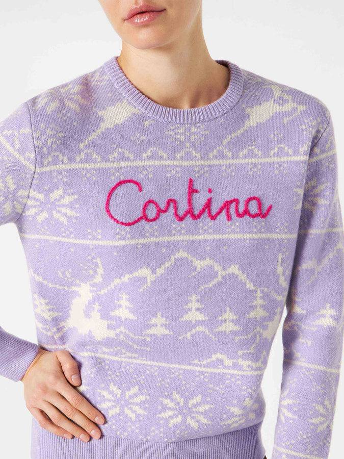 Mc2 Saint Barth Maglia Da Donna Con Stampa Norvegese E Ricamo Cortina