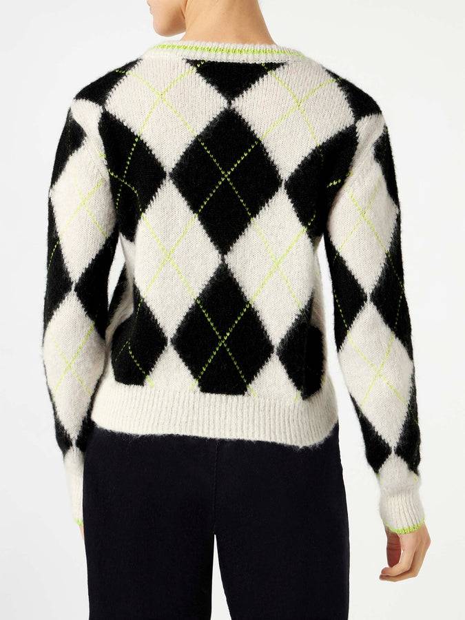 Mc2 Saint Barth Maglia Da Donna Cropped Garzata Con Motivo A Rombi