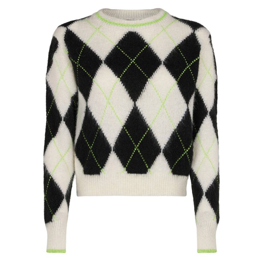 Mc2 Saint Barth Maglia Da Donna Cropped Garzata Con Motivo A Rombi