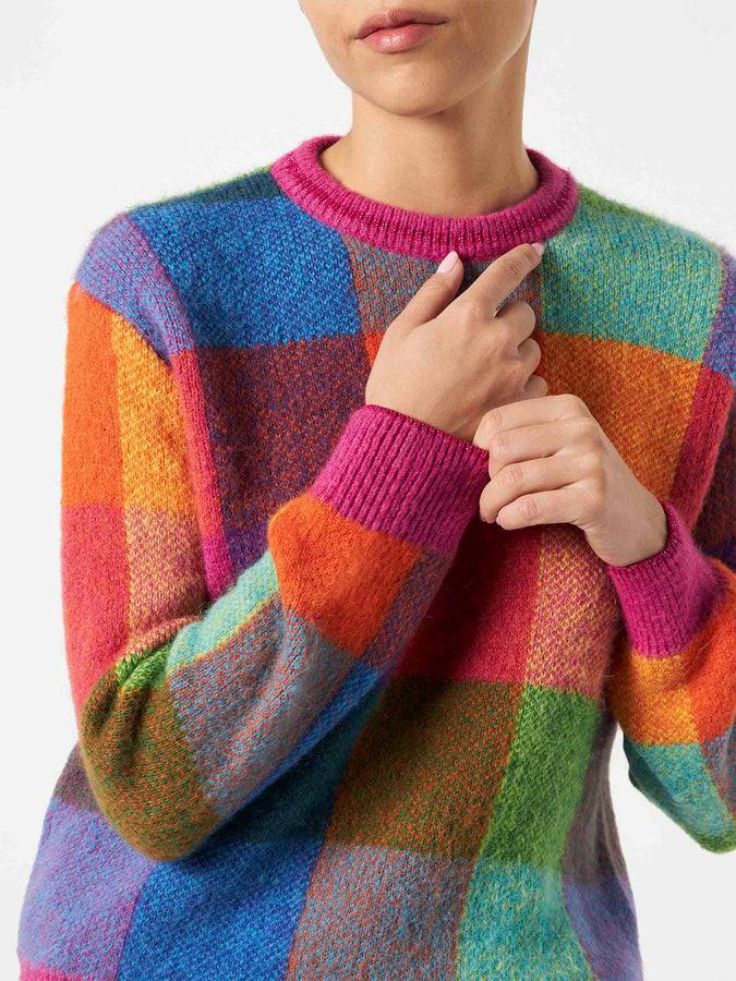 Mc2 Saint Barth Maglia Da Donna Garzata Con Fantasia Check