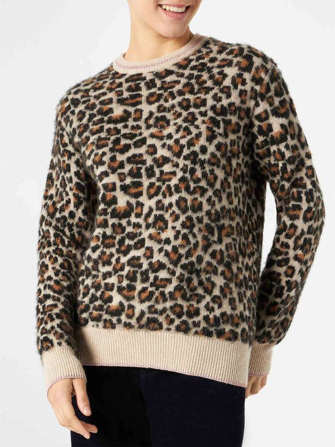 Mc2 Saint Barth Maglia da donna garzata con fantasia leopardata