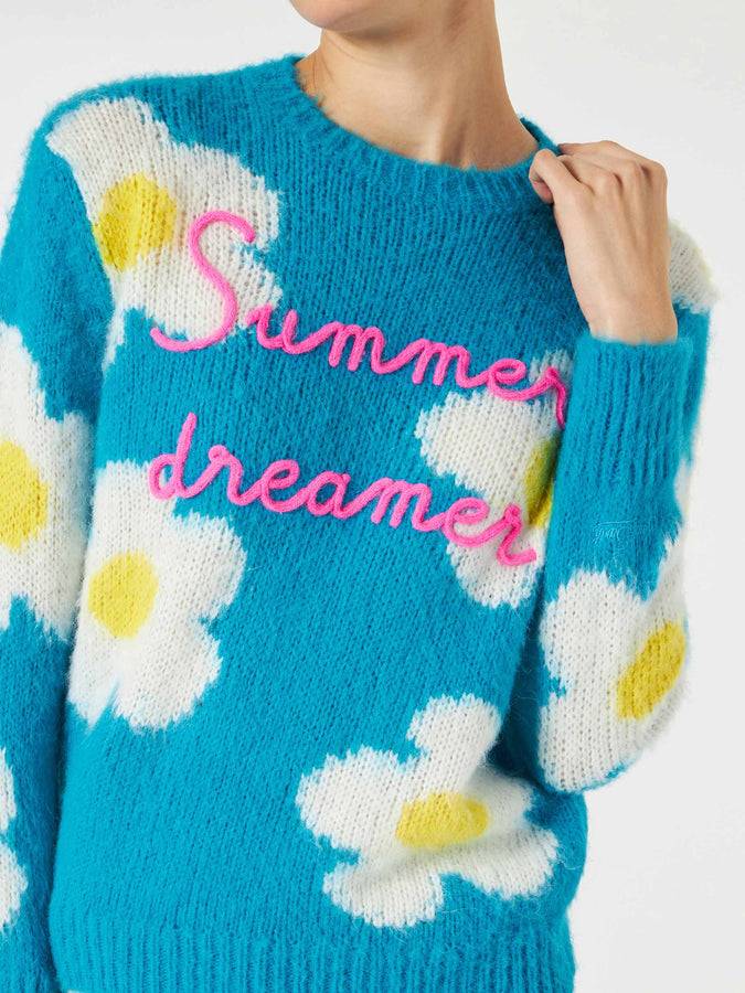 Mc2 Saint Barth Maglia Da Donna Garzata Con Margherite E Ricami Summer Dreamer