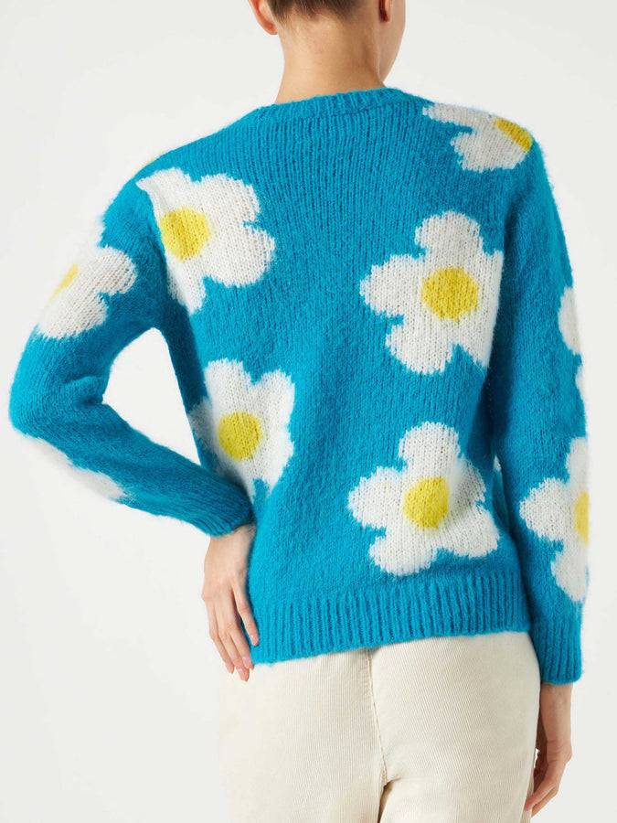 Mc2 Saint Barth Maglia Da Donna Garzata Con Margherite E Ricami Summer Dreamer