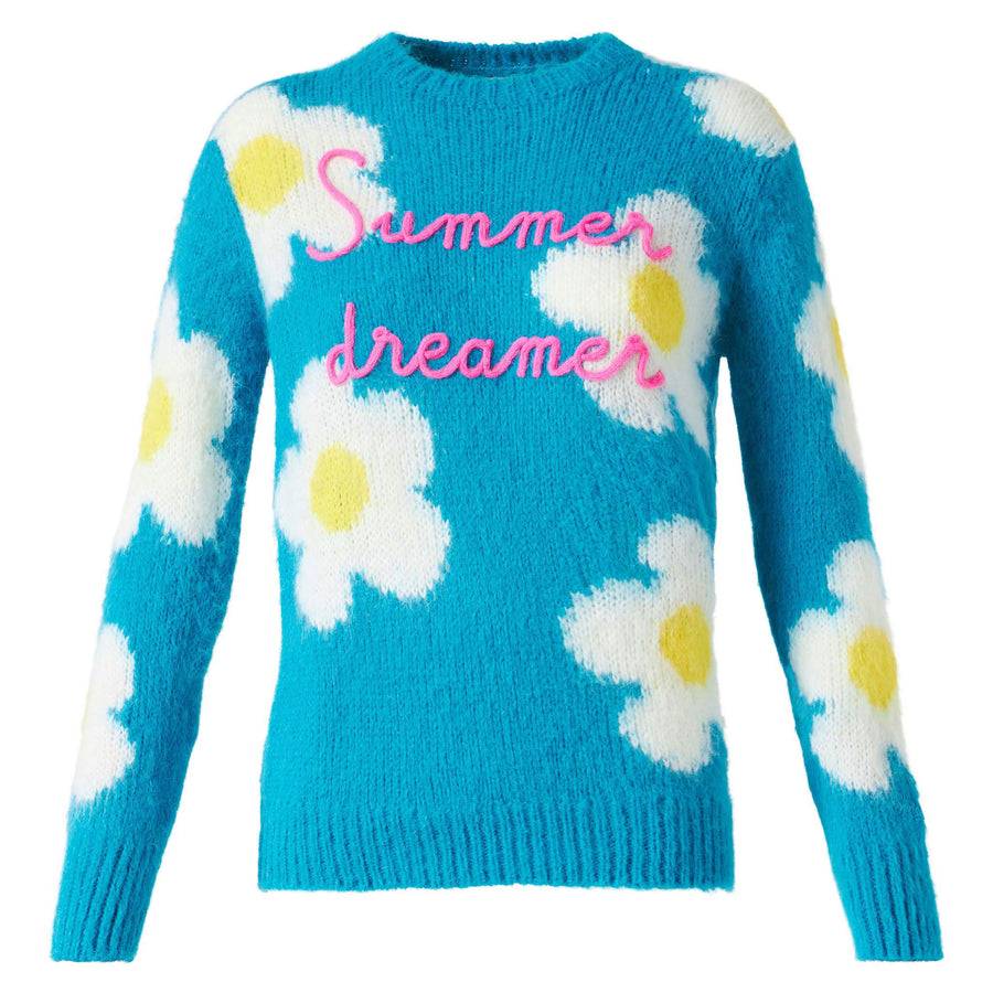 Mc2 Saint Barth Maglia Da Donna Garzata Con Margherite E Ricami Summer Dreamer