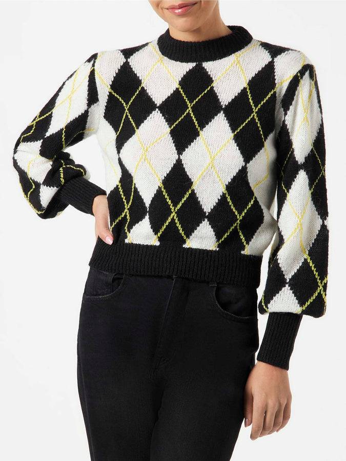 Mc2 Saint Barth Maglia da donna garzata con motivo a rombi