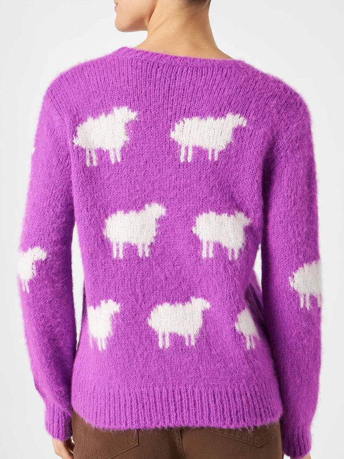 Mc2 Saint Barth Maglia Da Donna Garzata Con Ricamo Pecorelle E Non Ho Sonno