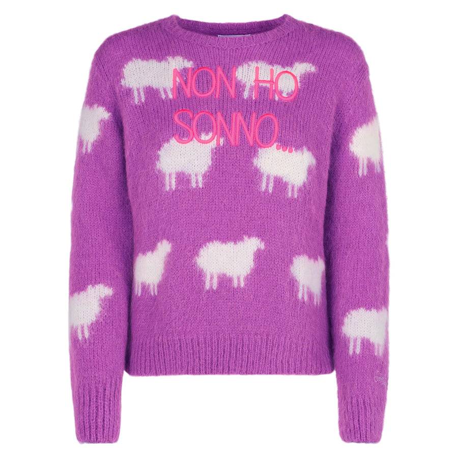 Mc2 Saint Barth Maglia Da Donna Garzata Con Ricamo Pecorelle E Non Ho Sonno