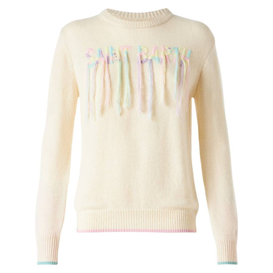 Mc2 Saint Barth Maglia Da Donna Garzata Con Ricamo Sfrangiato Saint Barth