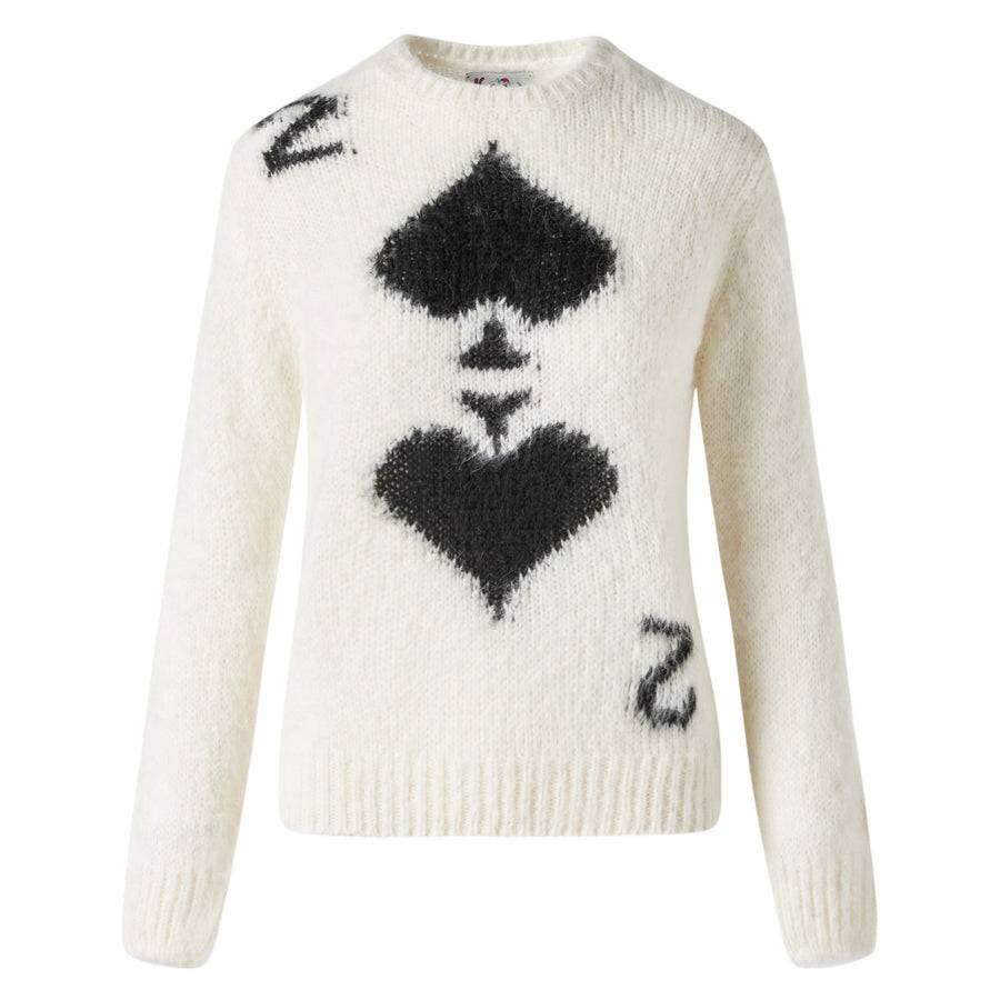 Mc2 Saint Barth Maglia Da Donna Garzata Con Stampa 2 Di Picche