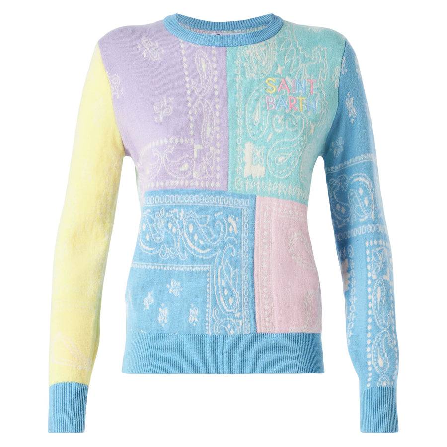 Mc2 Saint Barth Maglia Da Donna Garzata Con Stampa Bandana