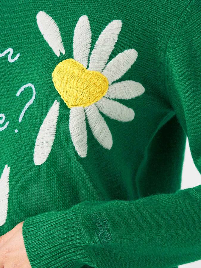 Mc2 Saint Barth Maglia Da Donna Garzata Con Stampa Margherite