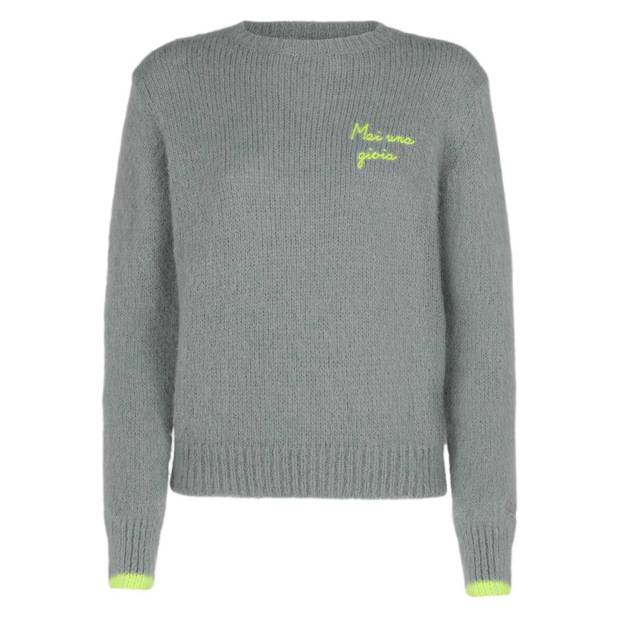 Mc2 Saint Barth Maglia Da Donna Garzata Grigia Con Ricamo Mai Una Gioia