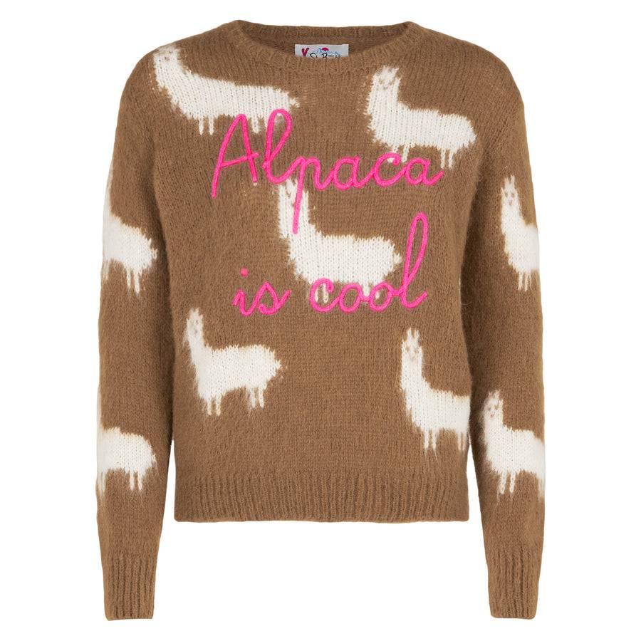 Mc2 Saint Barth Maglia Da Donna Garzato Con Alpaca E Ricamo Alpaca Is Cool
