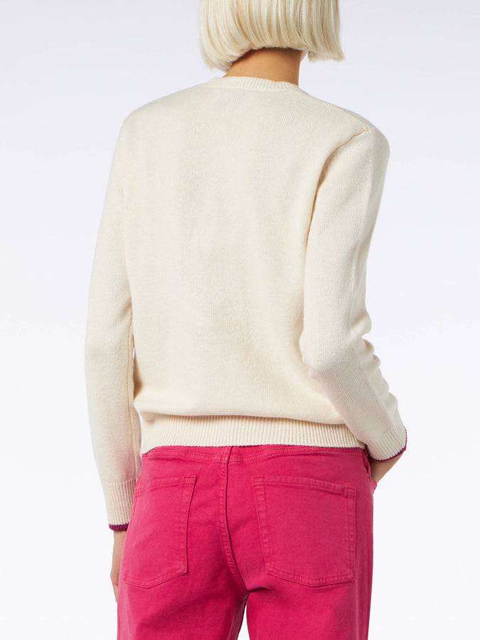 Mc2 Saint Barth Maglia Da Donna Girocollo Bianca Con Stampa Barbie | EDIZIONE SPECIALE BARBIE