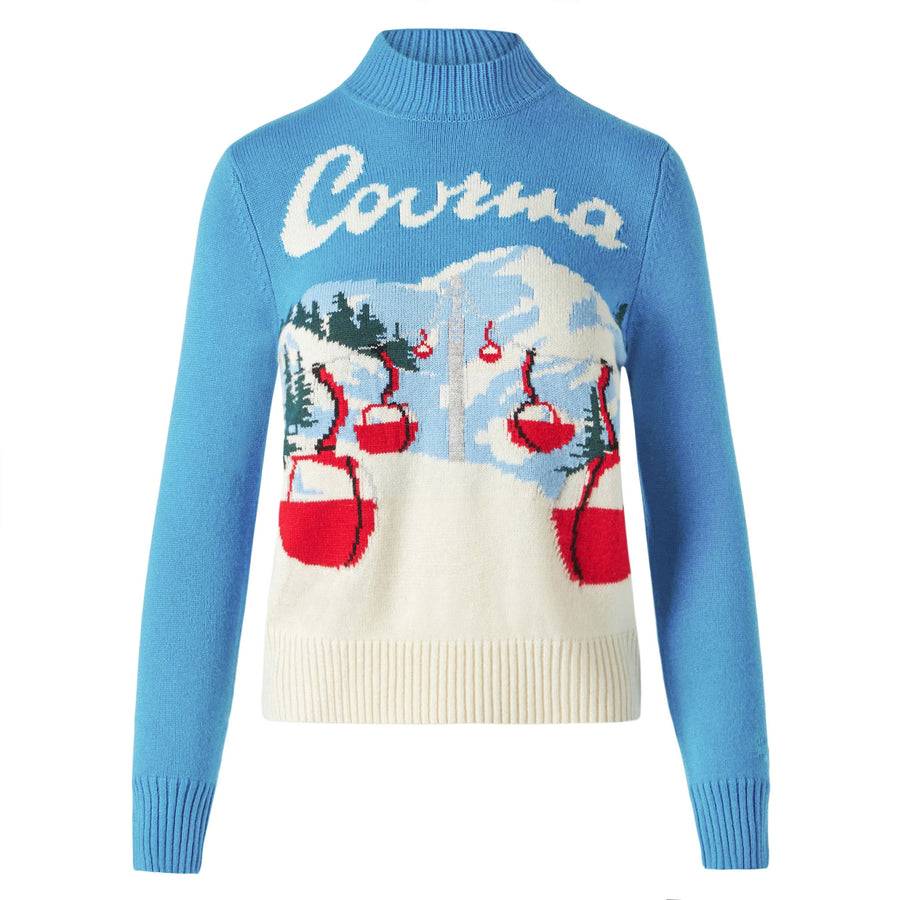 Mc2 Saint Barth Maglia Da Donna Girocollo Con Cartolina Di Courmayeur