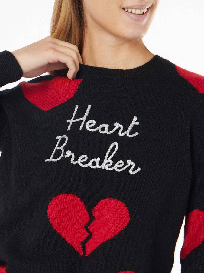 Mc2 Saint Barth Maglia Da Donna Girocollo Con Ricamo Heart Breaker