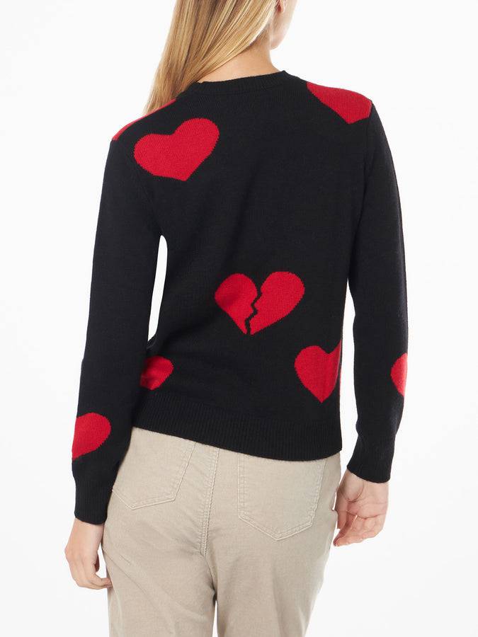 Mc2 Saint Barth Maglia Da Donna Girocollo Con Ricamo Heart Breaker