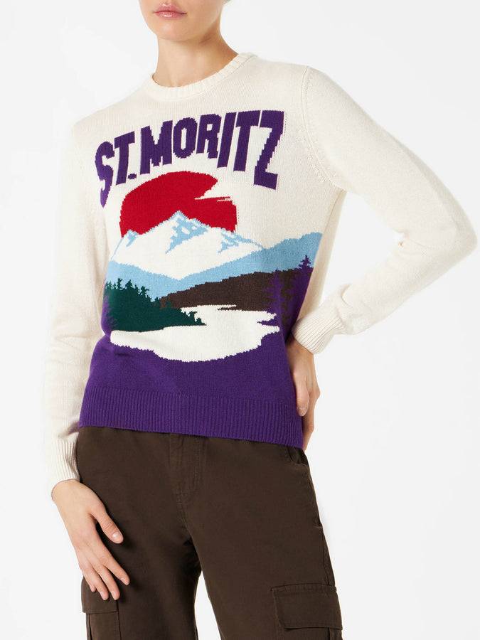 Mc2 Saint Barth Maglia da donna girocollo con St.Moritz