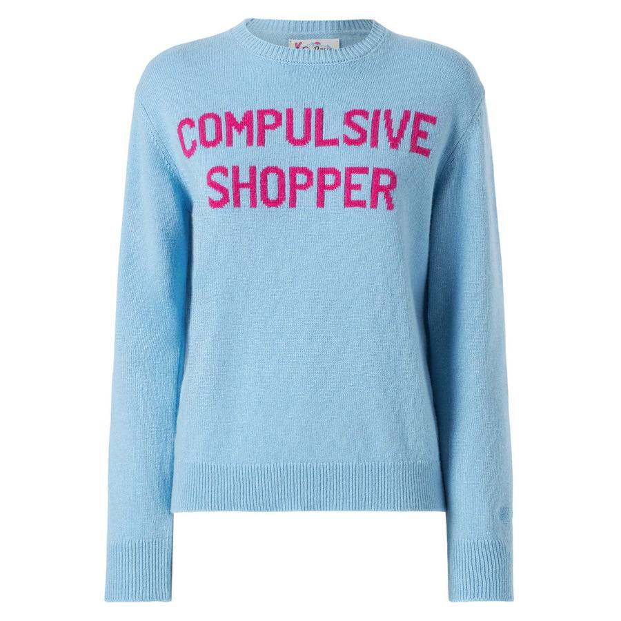 Mc2 Saint Barth Maglia Da Donna Girocollo Di Colore Azzurro Con Stampa Compulsive Shopper