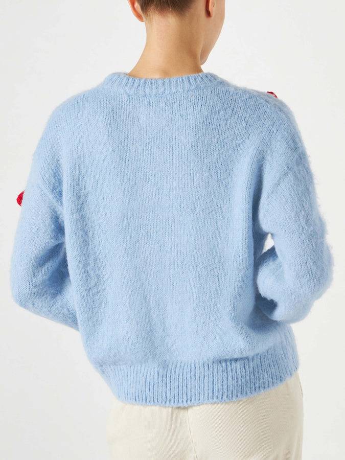 Mc2 Saint Barth Maglia Da Donna Girocollo Garzata Con Applicazione Di Funghi