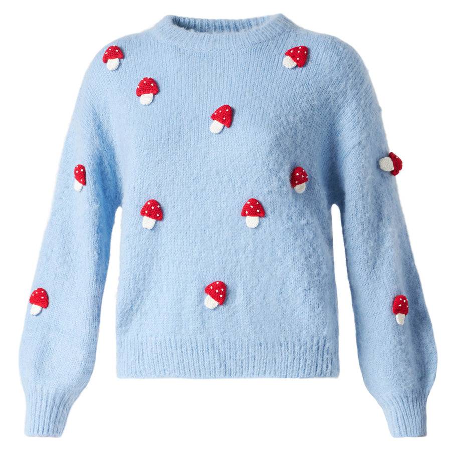 Mc2 Saint Barth Maglia Da Donna Girocollo Garzata Con Applicazione Di Funghi