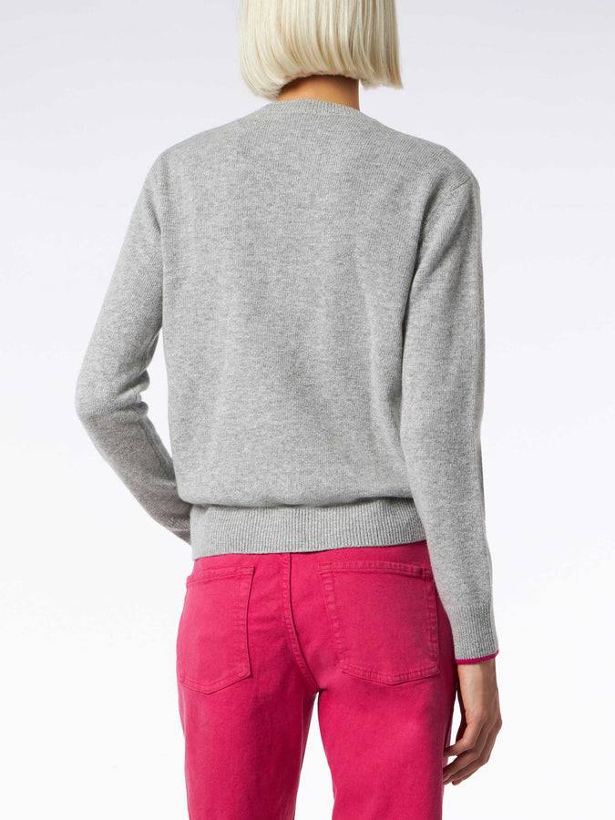 Mc2 Saint Barth Maglia Da Donna Girocollo Grigia Con Stampa La Vedo Grigia